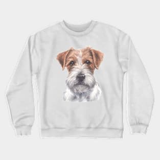 Rough Coated Jack Russell Terrier Watercolor Art Crewneck Sweatshirt